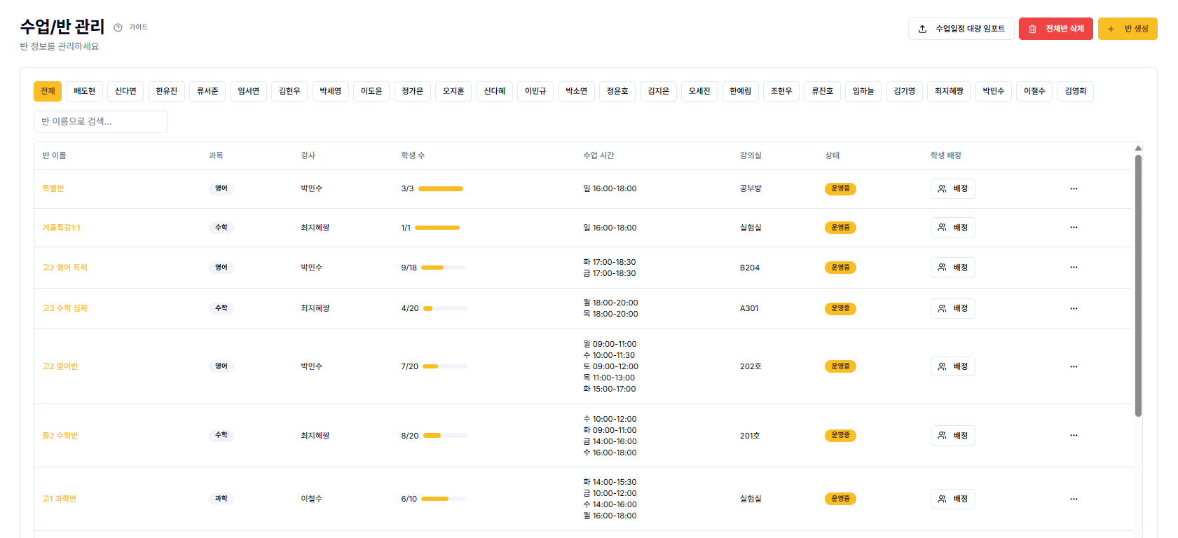 골드펜 반 관리