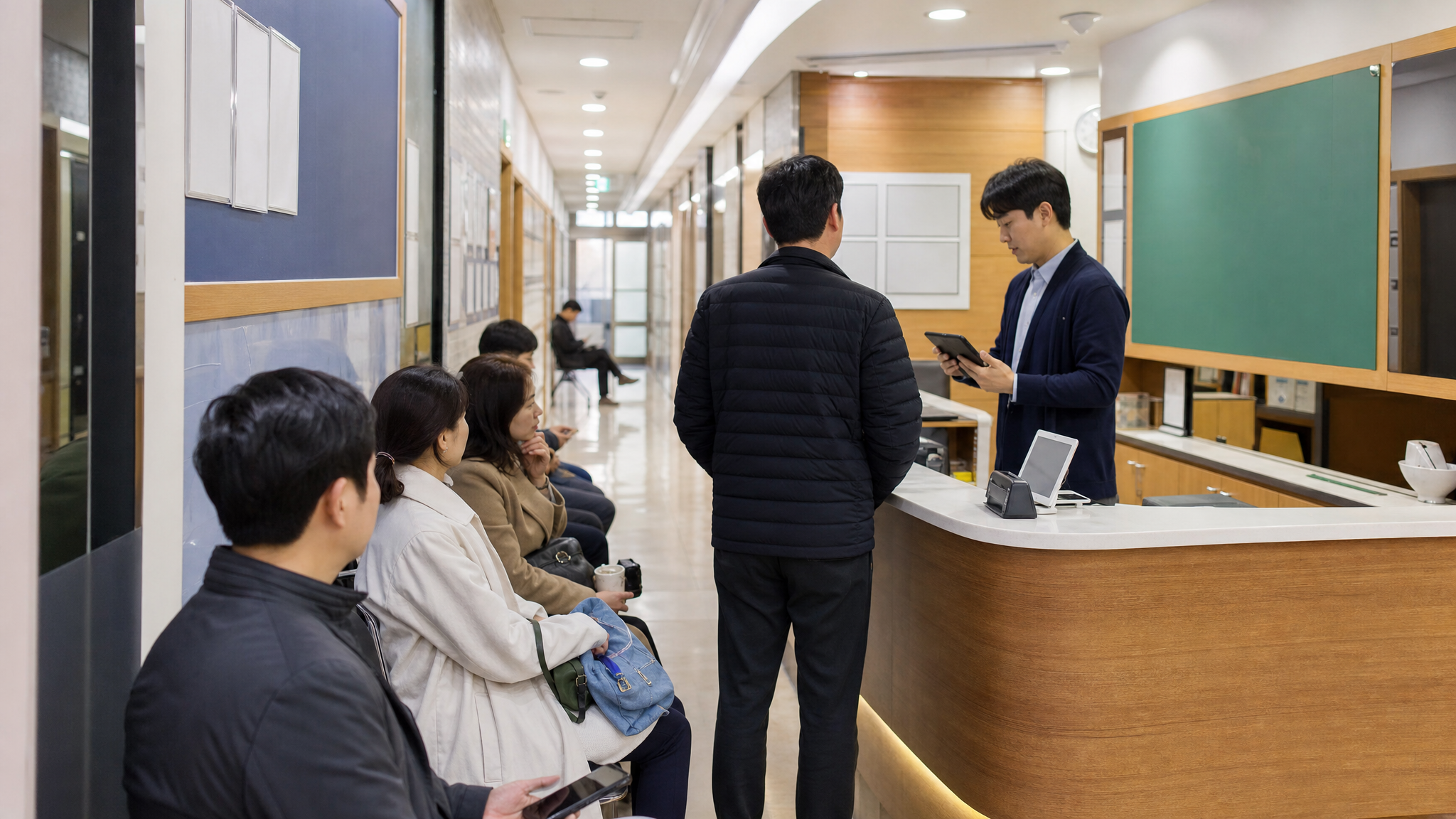한국 학원 상담 주간의 프런트 운영 현장