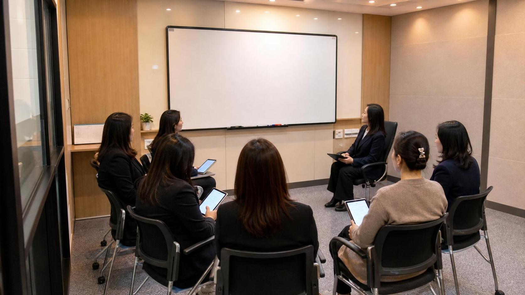 학부모 면담 후속 회신 상태를 점검하는 한국 교육기관 브리핑룸 사진
