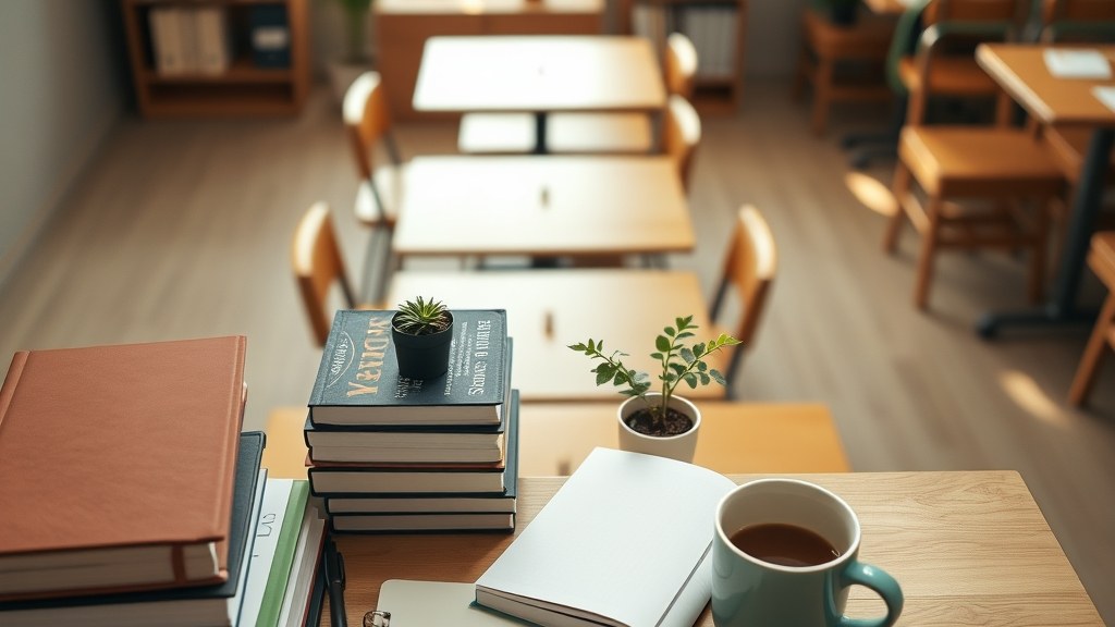 스터디카페 책상 정돈