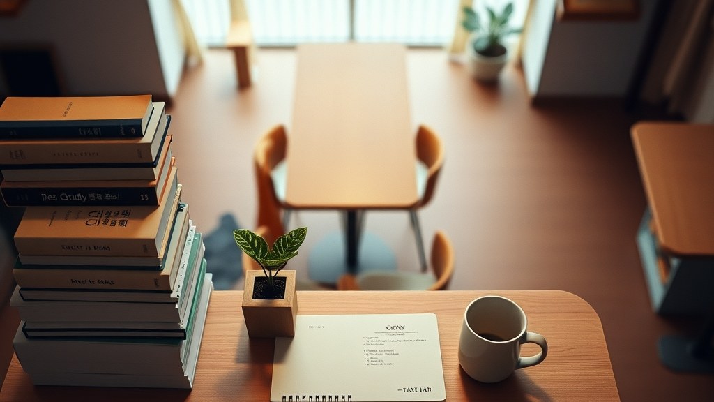 정돈된 책상과 데이터 기반 운영