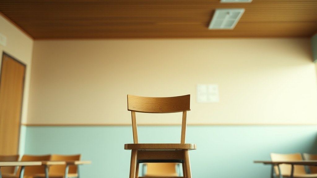 수업일지가 비어 있는 책상 이미지