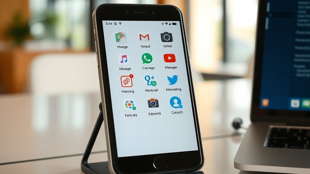 학원 문의 채널이 모인 스마트폰과 노트북