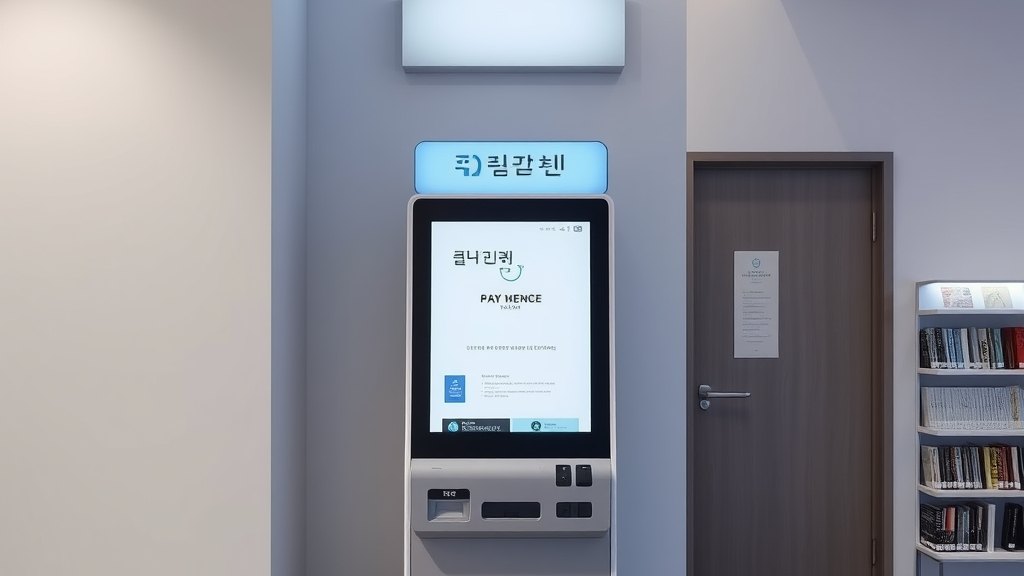 독서실 입구의 자동 결제 키오스크