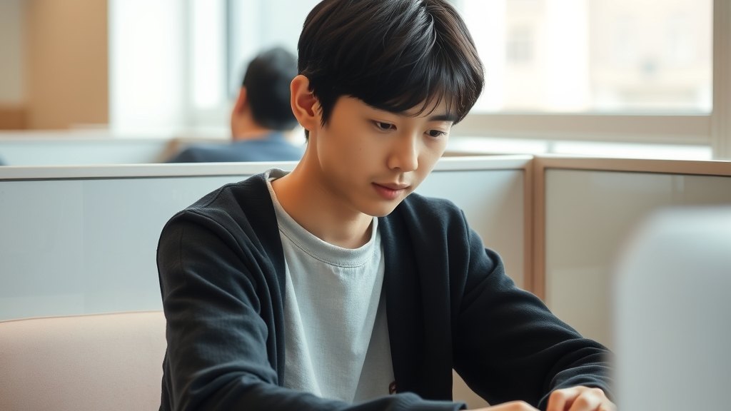 좌석에 앉아 공부하는 회원