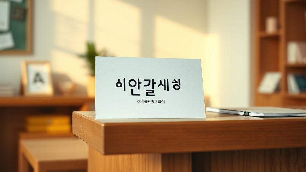 독서실 카운터에 놓인 단순한 추천 혜택 안내 카드