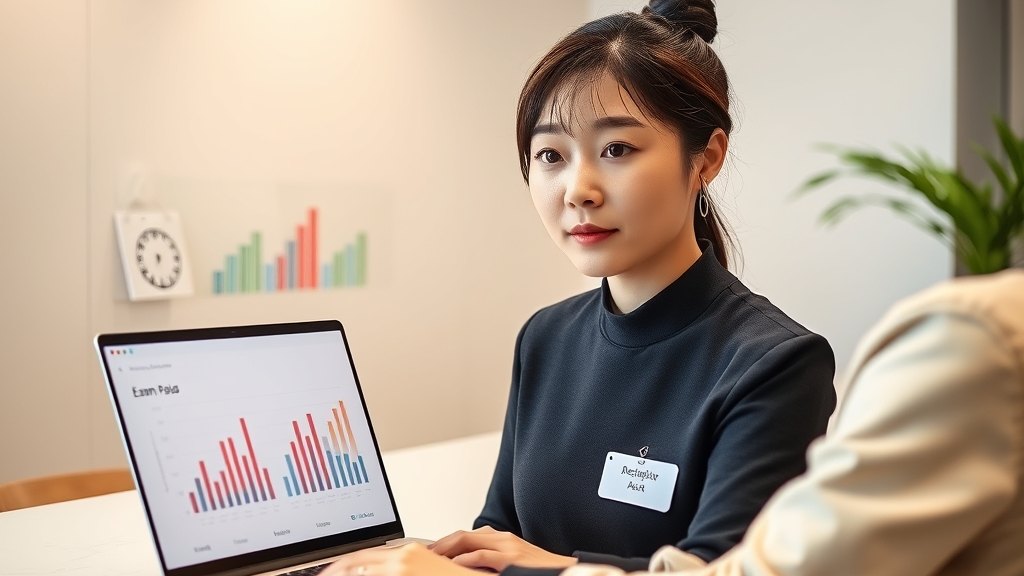 원장이 시험 후 데이터 회고를 진행하는 모습