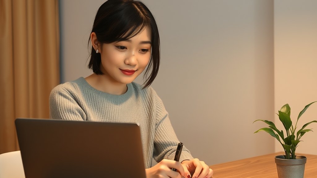 학부모께 보낼 주간 리포트를 정리하는 강사