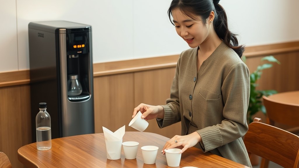 라운지 비품을 점검·보충하시는 운영자