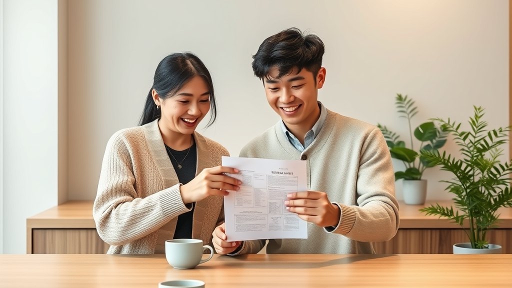 카운터에서 다음 학기 교재 운영을 함께 점검하시는 원장님과 강사