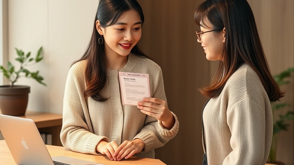 카운터에서 회원 한 분께 멤버십을 차분히 안내하시는 학습관리사