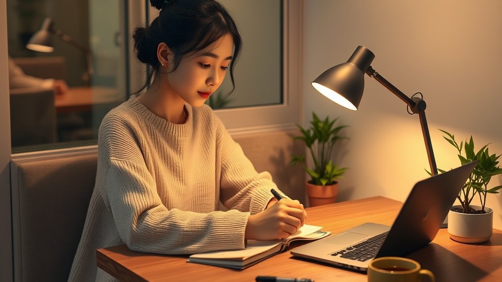 1인실 한 자리에서 차분히 집중하시는 회원 한 분
