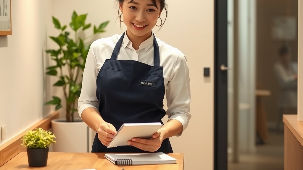 사용 후 1인실 한 자리를 차분히 정돈하시는 매니저