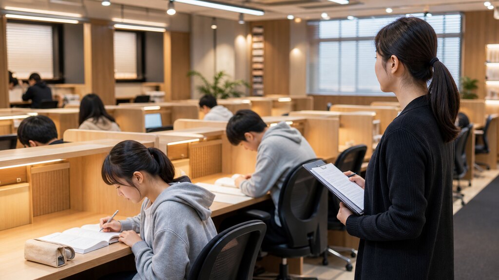 학생 자습 좌석 흐름을 살피는 매니저님